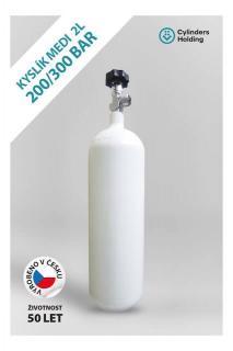 Vítkovice Cylinders tlaková zdravotnická lahev medicinální ocelová pro kyslík 2L/200 bar