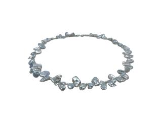 Bílý perlový náhrdelník keshi perla