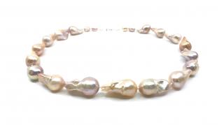 Perlový náhrdelník reborn perly zlaté barvy