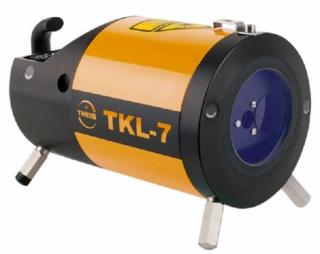 Potrubní laser Theis TKL-7 s krátkým tělem a zeleným paprskem