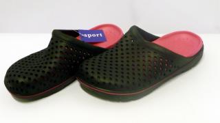 Letní pantofle sport Barva: Černá a růžová, Velikost: 41, Materiál: Syntetika, Určení: Venkovní