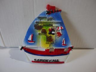 Magnetka Mapa na lodi Sardinie