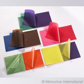 Transparentní papír voskovaný 11 barev, 16 x 16 cm