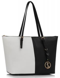 LS fashion dámská kabelka přes rameno LS00476 černá-bílá