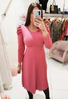 Midi šaty s plisovanou sukní Velikost: S/M/L, barva: růžová