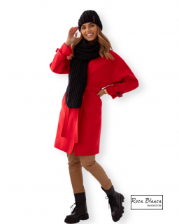 Vlněný Kabát Sempre Rosso Rosso Velikost: XS ( XXS,XS,S), barva: červená