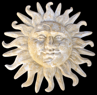 dekorace - Slunce,Den a noc II- reliéf, průměr 80 cm, 36 kg