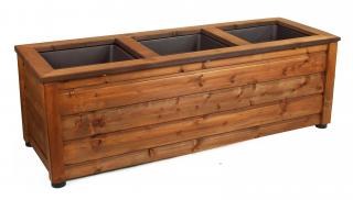 Dřevěné truhlíky Beskydy 3, 120x45x40, severský smrk Odstín: Palisandr