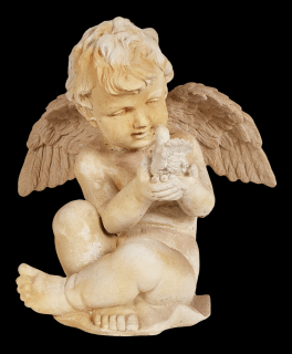 socha, zahradní sochy a dekorace do zahrady, Anděl s holubicí, 18kg