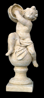 socha, zahradní sochy velké z pískovce, Anděl s tamburínou 80 kg  T
