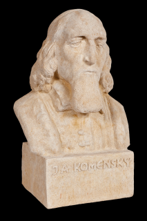 socha, zahradní sochy velké z pískovce,  J. A. Komenský, 56kg
