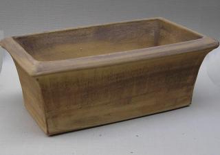 venkovní keramické květináče - koryto TOP, výška 31cm ODSTÍN-GLAZURA: 2.starohnědá-černý lem-SHC