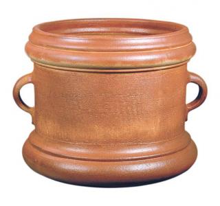 venkovní keramické květináče - váza džbánková, výška 47cm ODSTÍN-GLAZURA: 2.starohnědá-černý lem-SHC