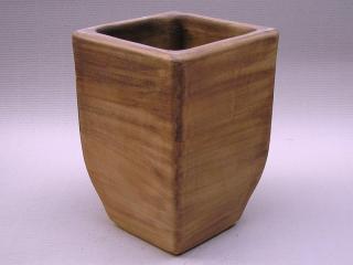 venkovní keramické květináče - váza LINIE, výška 47cm ODSTÍN-GLAZURA: 2.starohnědá-černý lem-SHC