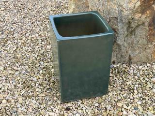 venkovní keramické květináče - váza SQUARE I, výška 34 cm ODSTÍN-GLAZURA: 5. antracit-tmavě šedá-TS