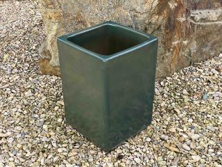 venkovní keramické květináče - váza SQUARE I, výška 56 cm ODSTÍN-GLAZURA: 2.starohnědá-černý lem-SHC