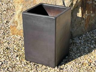 venkovní keramické květináče - váza SQUARE, výška 62 cm ODSTÍN-GLAZURA: 5. antracit-tmavě šedá-TS