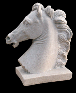 zahradní dekorace zvířat - zahradní sochy zvířat, Hlava koně II 1,4kg J