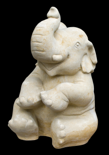 zahradní dekorace zvířat - zahradní sochy zvířat, Slon sedící  70 kg T