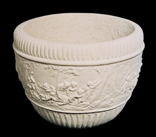 Zahradní květináč s reliéfy velký - výška 24cm, průměr 32cm, 17kg