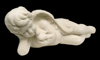 zahradní sochy - Anděl ležící, 2,1 kg, výška 13 cm
