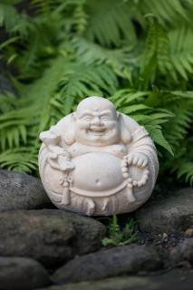 zahradní sochy - Buddha kulatý, výška 20 cm, 7,5 kg