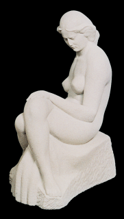 zahradní sochy - Sedící akt, výška 24 cm, 2,7 kg