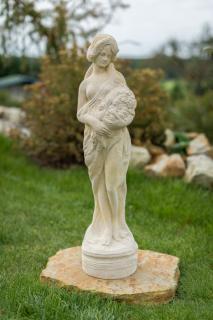 zahradní sochy, soška dívka s kyticí, 20kg