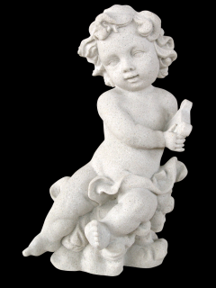 zahradní sochy - zahradní dekorace, Anděl s lyrou, 1,2kg