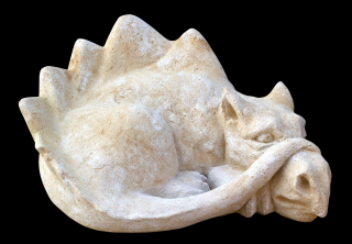 zahradní sochy zvířat - Drak ležící, výška 21 cm, 19 kg