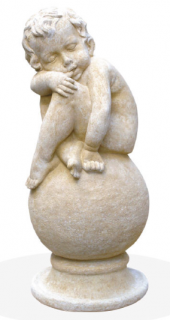 zahradní soška - Dítě na hladké kouli, výška 57 cm, 28 kg
