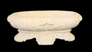 zahradní vázy - Miska, výška 8 cm, 1,1 kg