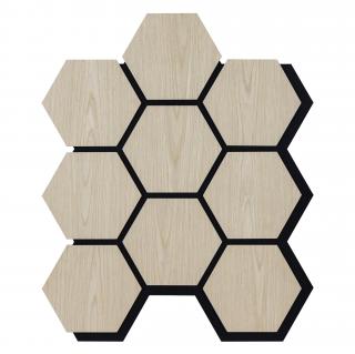 Akustický panel s dřevěnou dýhou - Hexagon - dekor dub světlý | 79,8×66 cm | ALFIstyle.cz