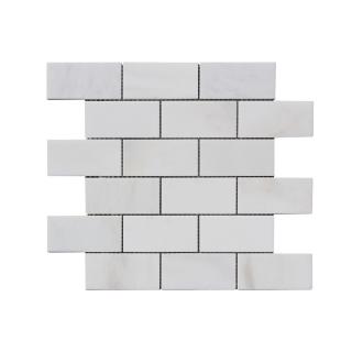 Kamenná mozaika z mramoru, Brick milky white, 30 x 30 x 0,9 cm, NH210 VZOREK