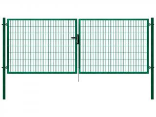 Dvoukřídlá brána Pilofor Super š. 4110 mm x v. dle výběru, se zámkem zelená RAL6005 1780 mm