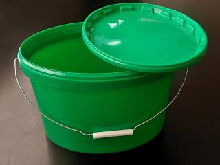Kbelík s víkem 11l zelený - ovál 38x26x v.22cm
