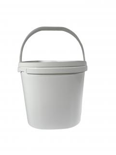 Kbelík s víkem 3,7l bílý - čtverec 19x19x v.16,5cm