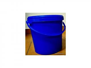 Kbelík s víkem 5,6l modrý - kulatý