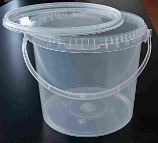 Kbelík s víkem 5,6l transparent - kulatý