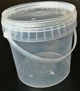Kelímek / kbelík s víčkem 1,1l, ucho, trasparent - kulatý