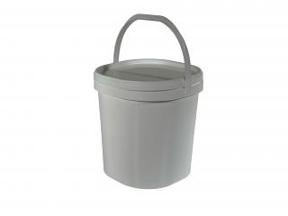 Kelímek / kbelík s víčkem 1,3l, ucho, bílá - čtverec 13x13x v.13,5cm