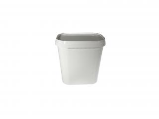Kelímek / kbelík s víčkem 2,5l, bez ucha, bílá - obdélník 18x13x v.18cm