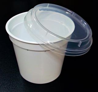Kelímek s víčkem - 200g/ 250ml, bílá, víčko transparent