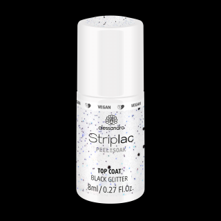 StripLac Peel or Soak "TOP COAT BLACK GLITTER" 8ml