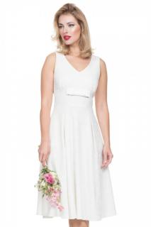 Dámské retro šaty MONROE bílé Vyberte velikost: S