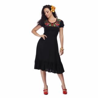 Dámské šaty Raelyn černé s květinami Vyberte velikost: 36