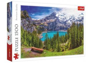 Puzzle Jezero Oeschinen Alpy, Švýcarsko 1500 dílků