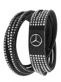 Dámský černý Mercedes-Benz náramek s Swarovski® krystaly