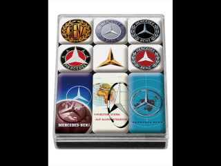 Sada magnetů s logy Mercedes a jejich variantami