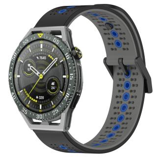 Gumový řemínek TVC Bi-Color pro Huawei Watch GT3 SE 22 mm Barva: Černá